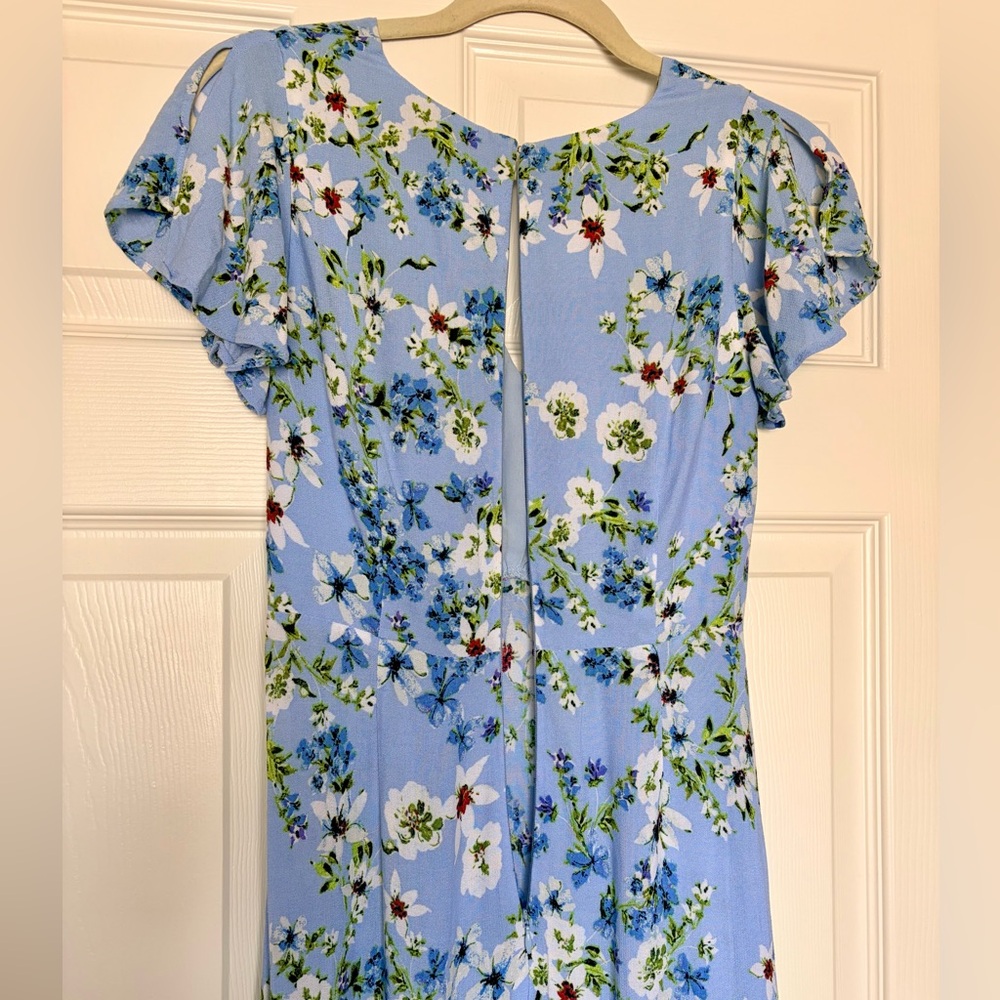 Banana Republic Light Blue Floral Maxi Dress — Size 0 - Picture 5 of 9